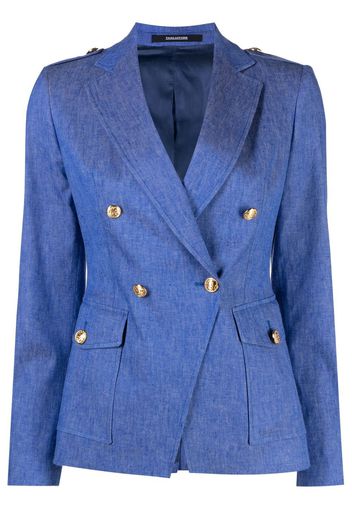 Tagliatore mélange double-breasted blazer - Blau