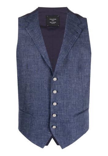 Tagliatore mélange linen-blend waistcoat - Blau