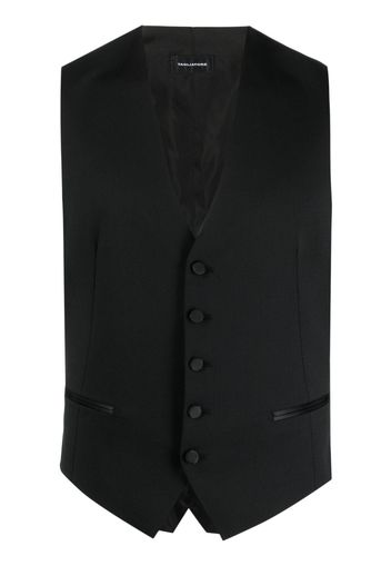 Tagliatore button-down cotton waistcoat - Schwarz