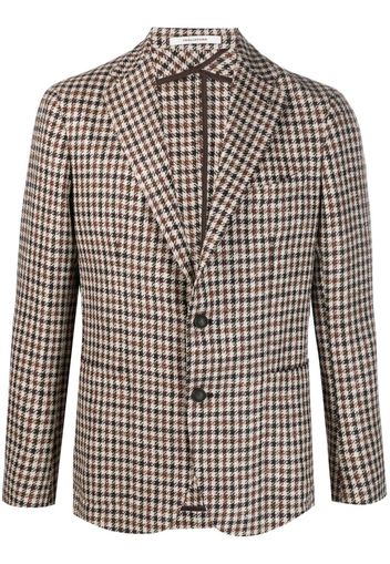 Tagliatore check-pattern long-sleeve blazer - Nude