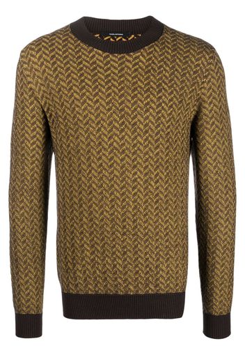 Tagliatore herringbone crew-neck jumper - Braun