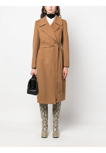 Tagliatore belted wool-blend midi coat - Braun