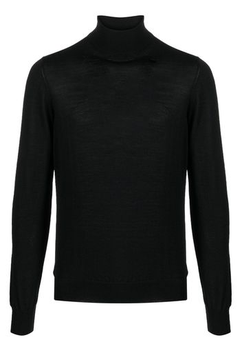 Tagliatore roll-neck fine-knit jumper - Schwarz