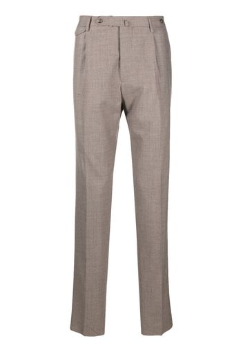 Tagliatore pressed-crease knitted slim-cut trousers - Braun