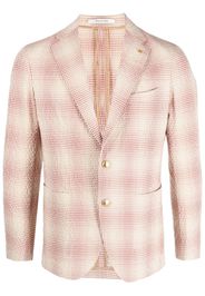 Tagliatore plaid-check print blazer - Orange