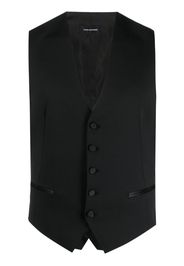 Tagliatore button-down cotton waistcoat - Schwarz