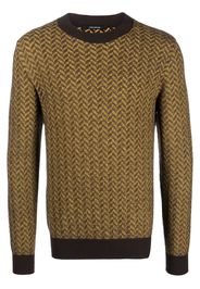 Tagliatore herringbone crew-neck jumper - Braun