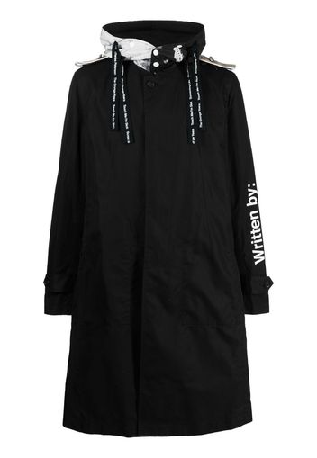 Takahiromiyashita The Soloist Written By two-tone parka coat - Schwarz