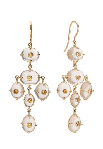 Tamara Taichman 14tk yellow-gold Girandole quartz and sapphire drop earrings