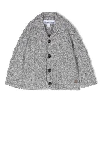 Tartine Et Chocolat cable knit wool cardigan - Grau