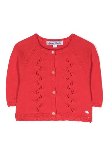 Tartine Et Chocolat logo-plaque knitted jacket - Rot