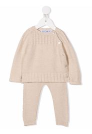 Tartine Et Chocolat buttoned-up knitted tracksuit set - Nude