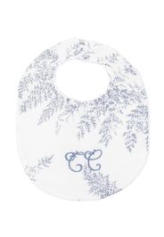 Tartine Et Chocolat embroidered-logo fern-print bib - Blau