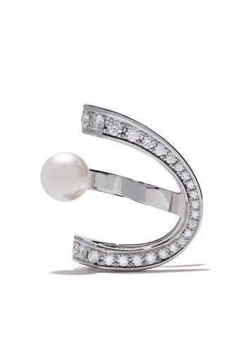 TASAKI 18kt Weißgoldohrstecker mit Perlen und Diamanten - WHITE GOLD