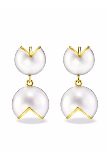 TASAKI 18kt yellow gold WEDGE freshwater pearl earrings