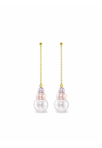 TASAKI 18kt yellow gold TRIPLE PEARL earrings