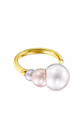 TASAKI 18kt yellow gold TRIPLE PEARL ring