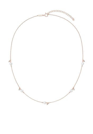 TASAKI 18kt Rotgoldhalskette mit Perlen und Diamanten - Rosa