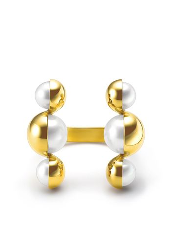 TASAKI 18kt yellow gold M/G TASAKI ARLEQUIN SLASHED freshwater pearl ring