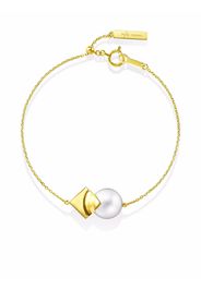 TASAKI 18kt yellow gold SQUARE LEAF pearl bracelet