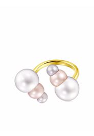 TASAKI 18kt yellow gold TRIPLE freshwater pearl ring