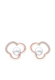 TASAKI 18kt Chants Rotgoldohrringe mit Perle und Diamanten - Rosa