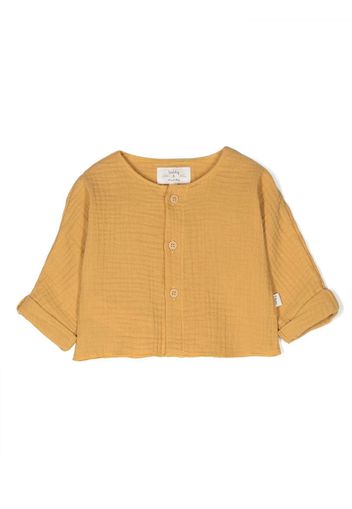 TEDDY & MINOU seersucker buttoned cardigan - Gelb