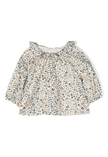 TEDDY & MINOU floral-print cotton blouse - Weiß