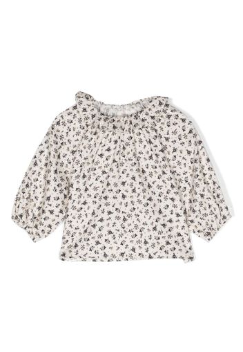 TEDDY & MINOU floral-print ruffled blouse - Nude