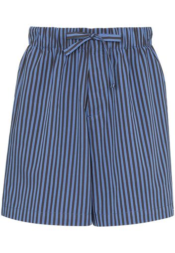 TEKLA Gestreifte Pyjamashorts - Blau