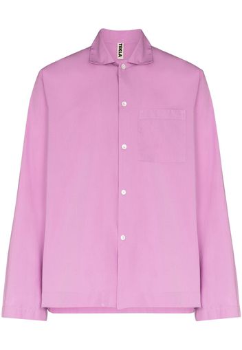 TEKLA Pyjama-Oberteil aus Popeline - Violett