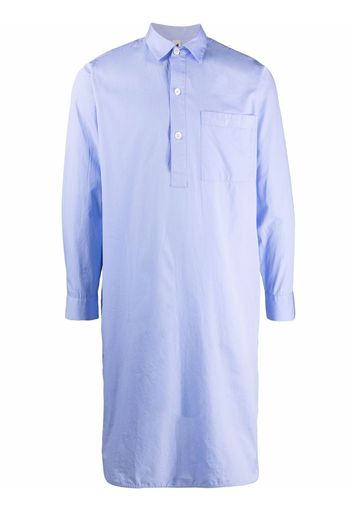 TEKLA Pyjama-Oberteil aus Bio-Baumwolle - Blau