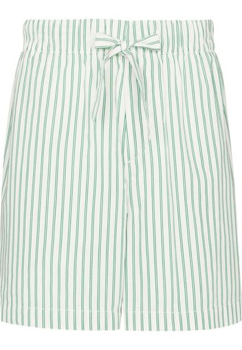 TEKLA striped poplin pyjama shorts - Weiß