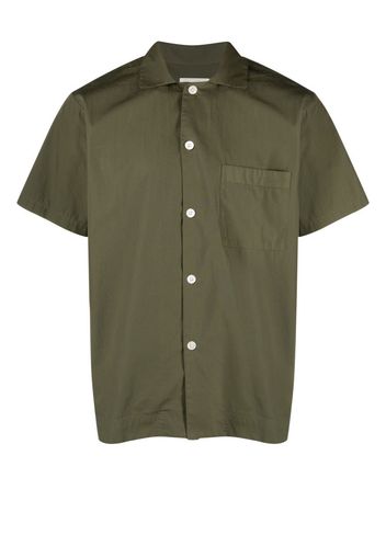 TEKLA short-sleeved organic cotton pajama shirt - Grün