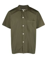 TEKLA short-sleeved organic cotton pajama shirt - Grün