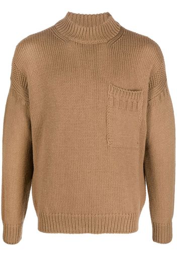 Ten C mock-neck knitted jumper - Nude