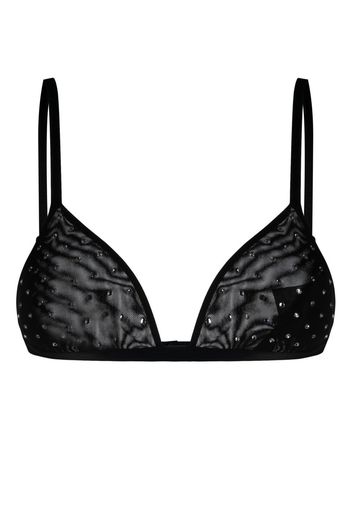 THE ANDAMANE rhinestone embellished bra - Schwarz