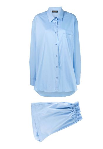 THE ANDAMANE drawstring waist poplin shorts - Blau