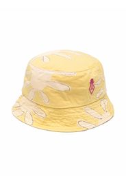 The Animals Observatory embroidered-logo sun-print bucket hat - Gelb