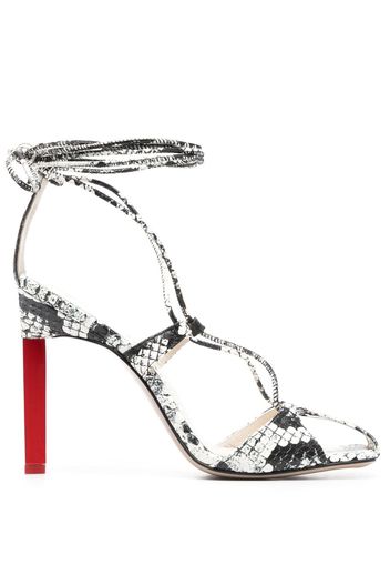 The Attico Adele 105mm snakeskin-print sandals - Schwarz