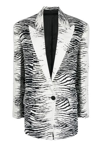 The Attico Blazer mit Zebra-Print - Weiß