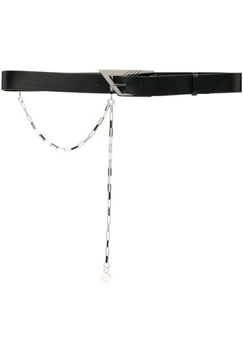 The Attico logo-buckle leather belt - Schwarz