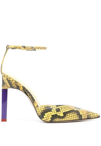 The Attico Perine 110mm snakeskin-effect pumps - Gelb