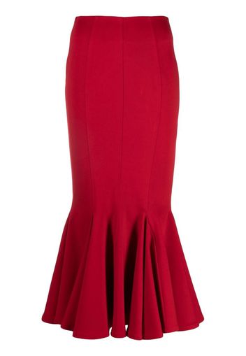 The Attico flared hem midi skirt - Rot