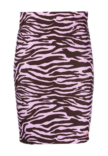 The Attico zebra-print pencil midi skirt - Rosa