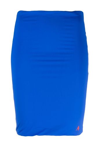 The Attico raised-logo pencil skirt - Blau