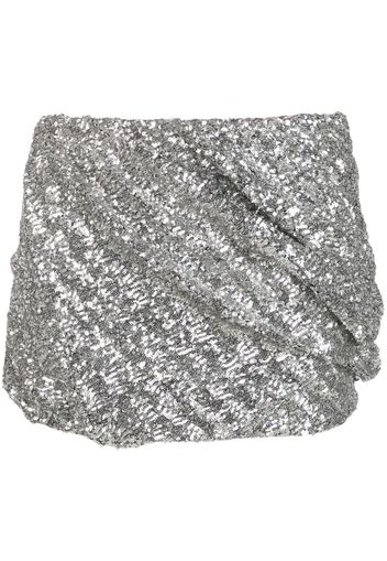 The Attico Minirock mit Pailletten - Silber