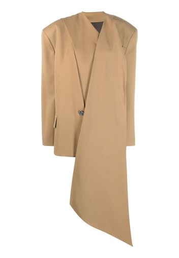 The Attico scarf-detail draped blazer - Nude