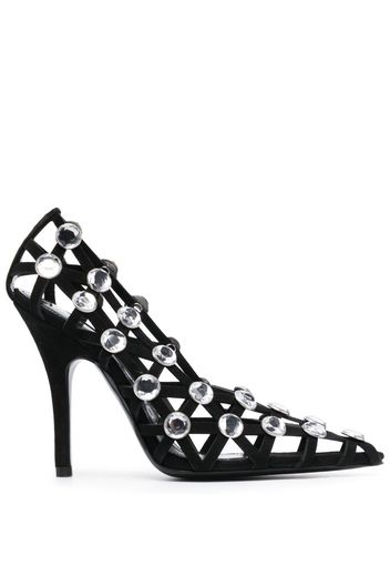 The Attico Pumps mit Strass 105mm - Schwarz