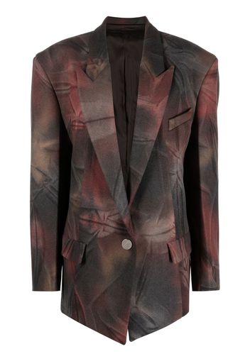 The Attico Glen tie-dye oversized blazer - Braun